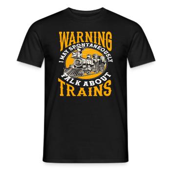 Warning parle spontanément des trains - T-shirt homme - noir - Devant - AI Model Male 178 light (178cm)