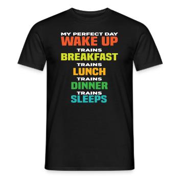Perfekter Tag Züge Zug Eisenbahn - Männer T-Shirt - Schwarz - Vorne - AI Model Male 178 light (178cm)