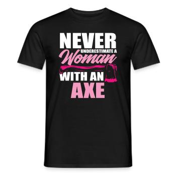 Axe Thrower Axe Throw Sports Wife Gift - Men's T-Shirt - black - Front - AI Model Male 178 light (178cm)