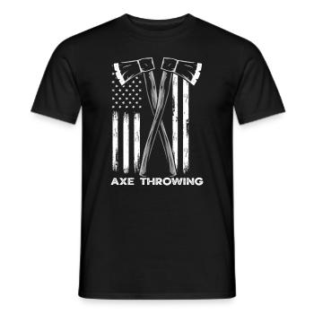 Axtwurf Axt Werfen USA Flagge - Männer T-Shirt - Schwarz - Vorne - AI Model Male 178 light (178cm)