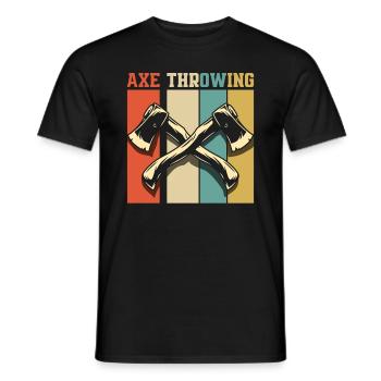 Axe Throw Axe Throwing Sports Hobby Gift - Men's T-Shirt - black - Front - AI Model Male 178 light (178cm)