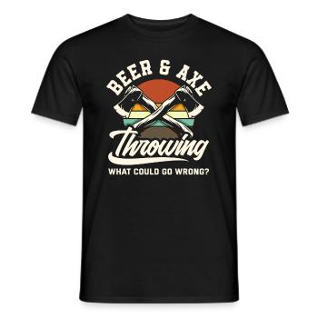 Axe Throw Axe Throw Beer Axe - Men's T-Shirt - black - Front - AI Model Male 178 light (178cm)