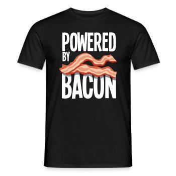 Powered By Bacon Speck - Männer T-Shirt - Schwarz - Vorne - AI Model Male 178 light (178cm)
