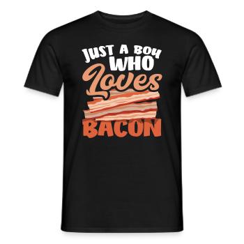 Bacon Just a boy who loves bacon - Men's T-Shirt - black - Front - AI Model Male 178 light (178cm)