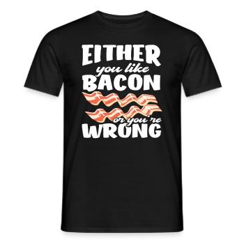 Bacon Bacon Love Funny Saying - Men's T-Shirt - black - Front - AI Model Male 178 light (178cm)