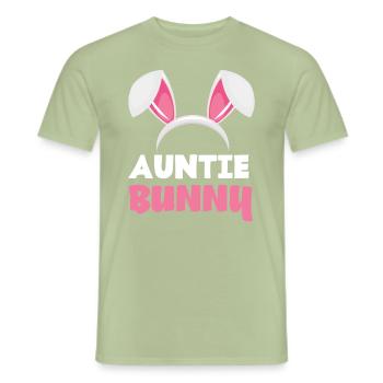 Tante lapin Pâques lapin oreilles de Pâques - T-shirt homme - vert sauge - Devant - AI Model Male 178 light (178cm)
