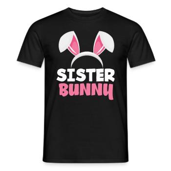 Schwester Hase Osterhasenohren Ostern - Männer T-Shirt - Schwarz - Vorne - AI Model Male 178 light (178cm)