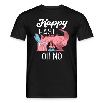 Funny Happy Easter Dinosaur - Men's T-Shirt - black - Front - AI Model Male 178 light (178cm)