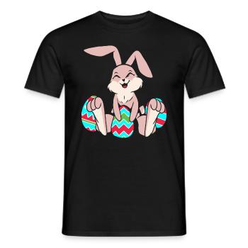 Lapin de Pâques Oeufs de Pâques Pâques - T-shirt homme - noir - Devant - AI Model Male 178 light (178cm)