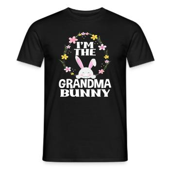 Je suis grand-mère lapin de Pâques Couronne florale Pâques - T-shirt homme - noir - Devant - AI Model Male 178 light (178cm)