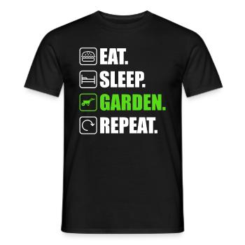 Essen Schlafen Garten - Männer T-Shirt - Schwarz - Vorne - AI Model Male 178 light (178cm)