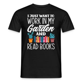 Garten Bücher - Männer T-Shirt - Schwarz - Vorne - AI Model Male 178 light (178cm)