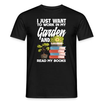 Garten Bücherwurm Bücher Lesen - Männer T-Shirt - Schwarz - Vorne - AI Model Male 178 light (178cm)