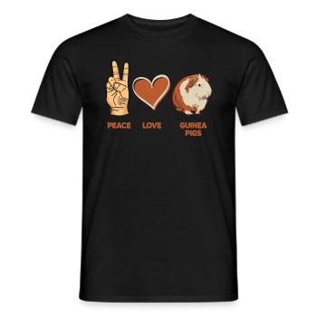 Friede Liebe Meerschweinchen - Männer T-Shirt - Schwarz - Vorne - AI Model Male 178 light (178cm)