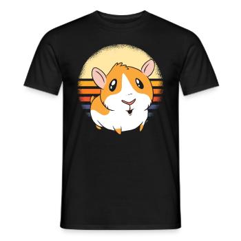Cochon d’Inde rétro - T-shirt homme - noir - Devant - AI Model Male 178 light (178cm)