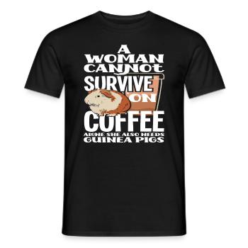Meerschweinchen Frau Kaffee - Männer T-Shirt - Schwarz - Vorne - AI Model Male 178 light (178cm)