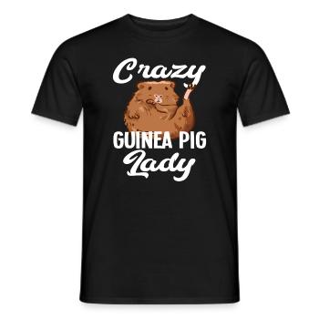 Verrückte Meerschweinchen Frau - Männer T-Shirt - Schwarz - Vorne - AI Model Male 178 light (178cm)