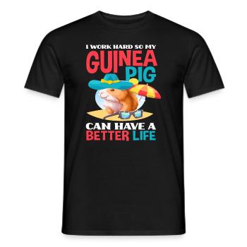 Meerschweinchen Leben Tier Nager - Männer T-Shirt - Schwarz - Vorne - AI Model Male 178 light (178cm)