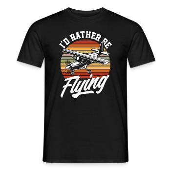 Retro Piloten Flugschüler Fliegen - Männer T-Shirt - Schwarz - Vorne - AI Model Male 178 light (178cm)