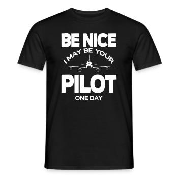 Pilot Piloten Spruch Geschenk - Männer T-Shirt - Schwarz - Vorne - AI Model Male 178 light (178cm)