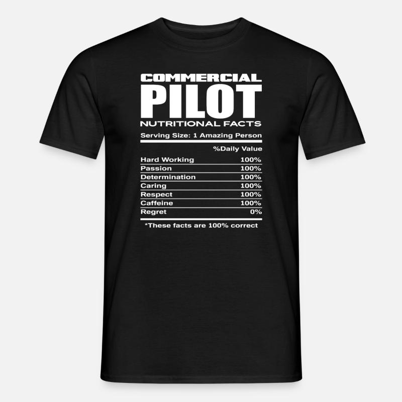 Kommerzieller Pilot Piloten Beruf - Männer T-Shirt - Schwarz