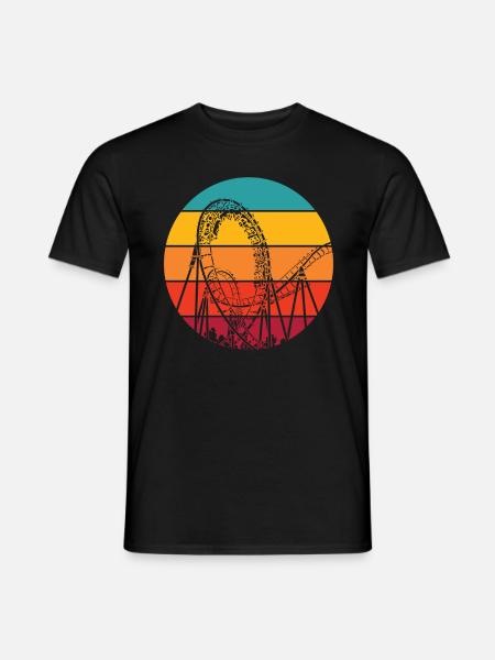 Retro Roller Coaster Lovers - Men's T-Shirt - black