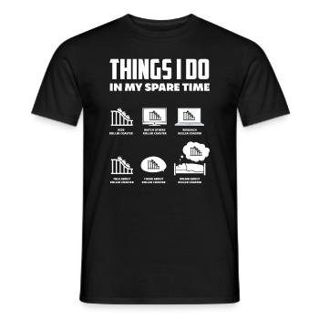 Roller coaster fan amusement park - Men's T-Shirt - black - Front - AI Model Male 178 light (178cm)