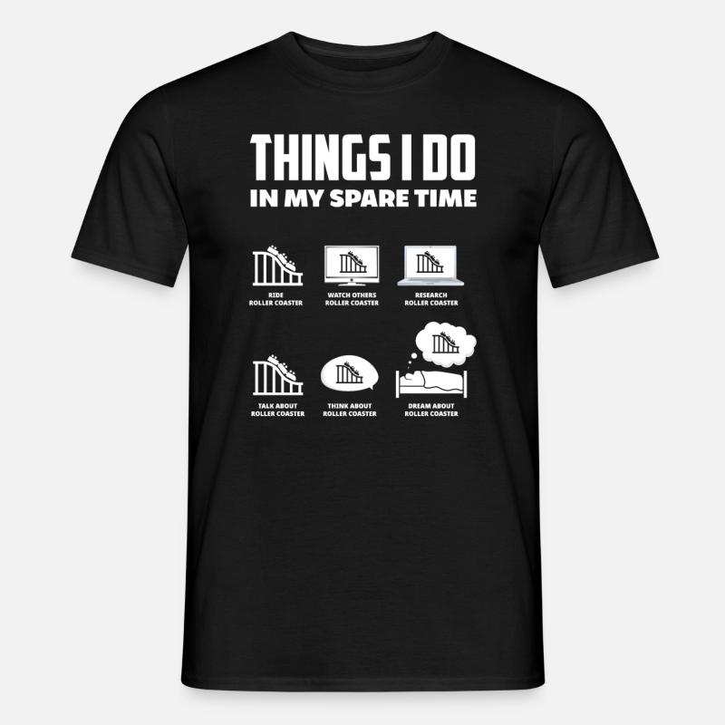 Achterbahnfan Freizeitpark - Männer T-Shirt - Schwarz
