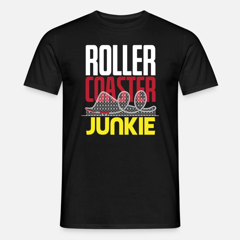 Achterbahn Junkie - Männer T-Shirt - Schwarz