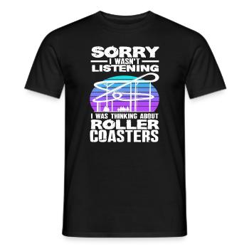 Achterbahn Spruch Geschenkidee - Männer T-Shirt - Schwarz - Vorne - AI Model Male 178 light (178cm)