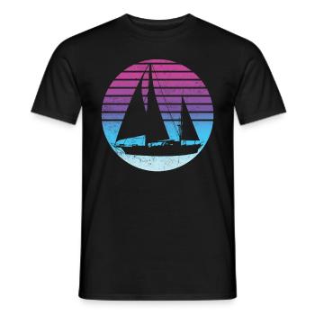 Retro Sailor Sailing - Men's T-Shirt - black - Front - AI Model Male 178 light (178cm)