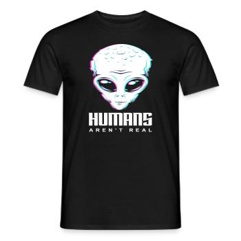 Alien Menschen Nicht Echt Außerirdisch Geschenk - Männer T-Shirt - Schwarz - Vorne - AI Model Male 178 light (178cm)