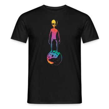 Colorful Alien Planet Gift - Men's T-Shirt - black - Front - AI Model Male 178 light (178cm)