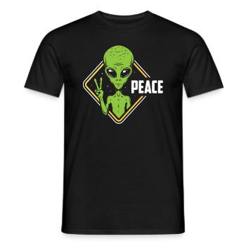 Alien Friede Außerirdisches Leben Geschenk - Männer T-Shirt - Schwarz - Vorne - AI Model Male 178 light (178cm)