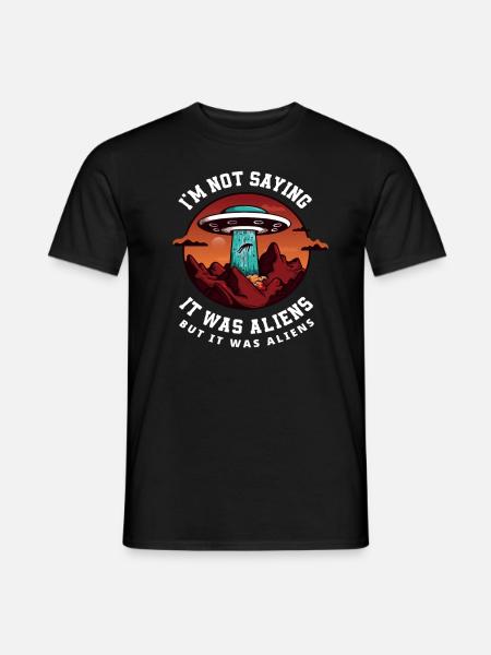 Alien Abduction Aliens Flying Saucer - Men's T-Shirt - black