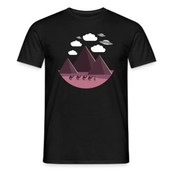 Soucoupe volante Pyramides d’Égypte - T-shirt homme - noir - Devant - AI Model Male 178 light (178cm)