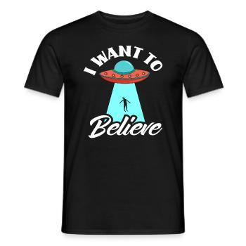 Alien Fliegende Untertasse Außerirdisches Leben - Männer T-Shirt - Schwarz - Vorne - AI Model Male 178 light (178cm)