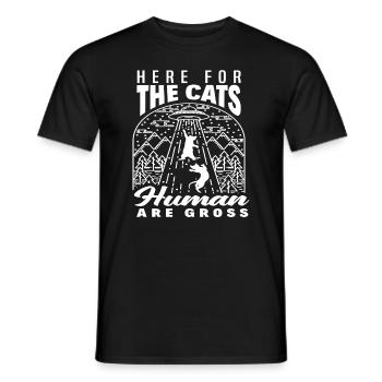 Aliens, Cats, People, Alien, Abduction - Men's T-Shirt - black - Front - AI Model Male 178 light (178cm)