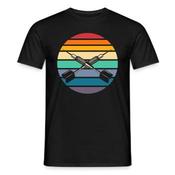 Retro Dart Dartpfeil - Men's T-Shirt - black - Front - AI Model Male 178 light (178cm)