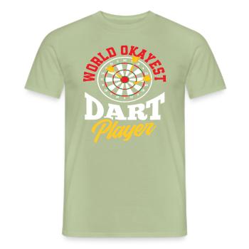 Joueur de fléchettes Fléchettes - T-shirt homme - vert sauge - Devant - AI Model Male 178 light (178cm)