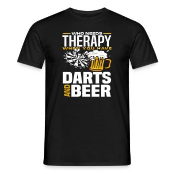 Dart Bier Therapie - Männer T-Shirt - Schwarz - Vorne - AI Model Male 178 light (178cm)