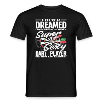 Stolzer Dartspieler - Männer T-Shirt - Schwarz - Vorne - AI Model Male 178 light (178cm)