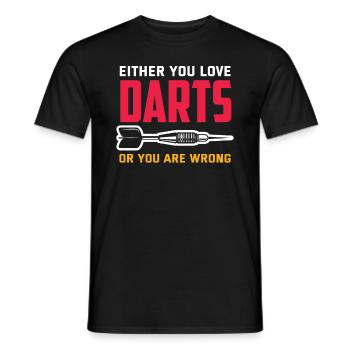 Dart Liebe Sport Sportler Pfeile - Männer T-Shirt - Schwarz - Vorne - AI Model Male 178 light (178cm)