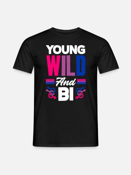 Young, wild and bisexual - Men's T-Shirt - black