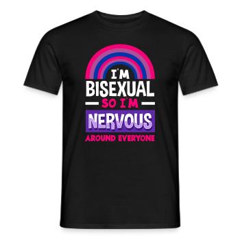 Bisexuel Amour Tout Le Monde Nerveux - T-shirt homme - noir - Devant - AI Model Male 178 light (178cm)