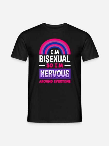 Bisexual Love Everyone Nervous - Men's T-Shirt - black