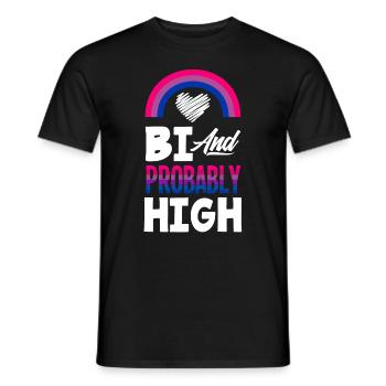 Cannabis bisexuel - T-shirt homme - noir - Devant - AI Model Male 178 light (178cm)