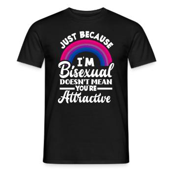 Bisexuell Attraktiv Regenbogen - Männer T-Shirt - Schwarz - Vorne - AI Model Male 178 light (178cm)