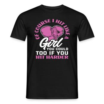 Boxe Femmes Fière Boxeuse - T-shirt homme - noir - Devant - AI Model Male 178 light (178cm)