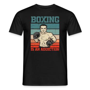 Athlétiques de sports d’addiction à la boxe rétro - T-shirt homme - noir - Devant - AI Model Male 178 light (178cm)